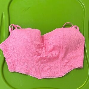 PINK Victoria's Secret Floral Lace Bandeau - NWT medium